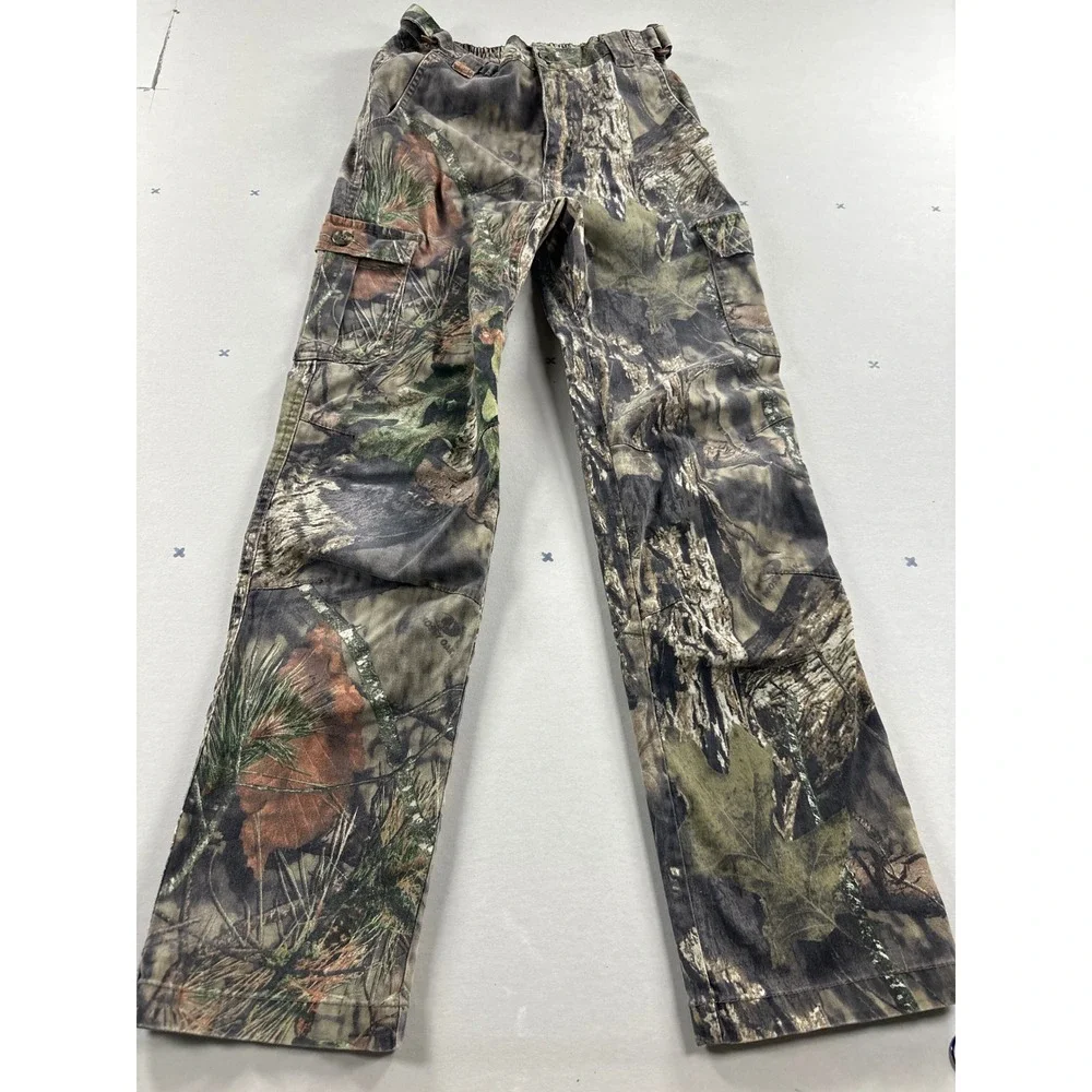 Mossy Oak Boys XL Camo Mill Hunt Pants Cargo Sonoma Life Style Green Brown